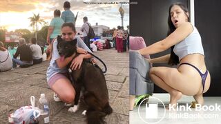 Latina shits on the floor like a dog