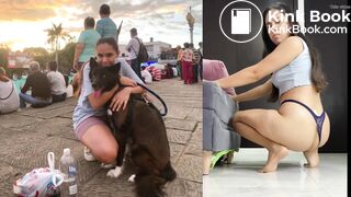 Latina shits on the floor like a dog