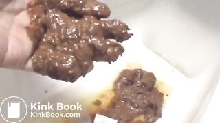 Desperate diarrhea girl wtih man