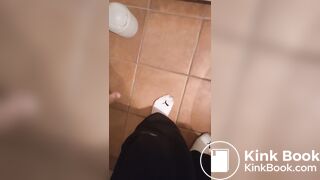 Boy Pooping in Toilet
