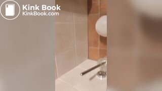 Boy Pooping in Toilet