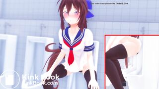 anime girl Pooping in urinals