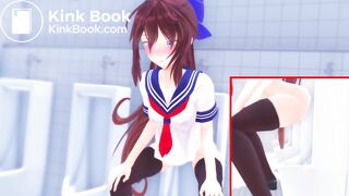 anime girl Pooping in urinals
