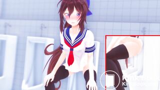 anime girl Pooping in urinals