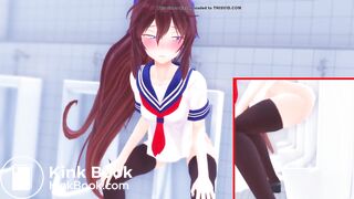 anime girl Pooping in urinals