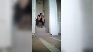 Beautiful Russian woman spy wc poop 753