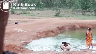 Desi outdoor ass wash