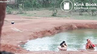 Desi outdoor ass wash