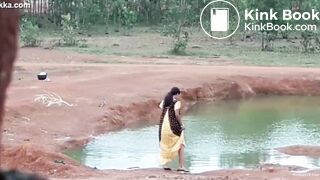 Desi outdoor ass wash