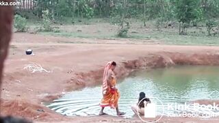 Desi outdoor ass wash