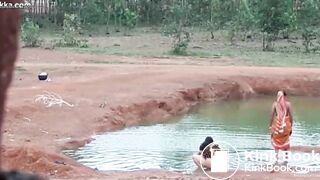 Desi outdoor ass wash