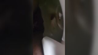 She Poops while on the Toilet