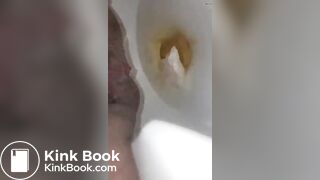 She Poops while on the Toilet