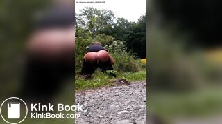 Hot lady shits on the side of the road