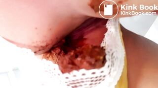 Big shit in sheer panties