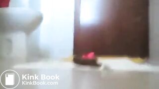 Brunette shit on bathroom floor video 2