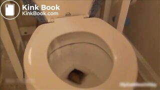 cute blonde toilet shit and ass spread