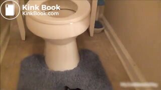 cute blonde toilet shit and ass spread