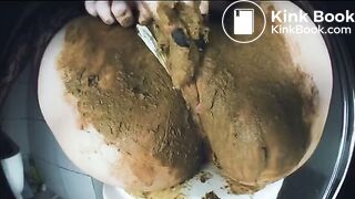 Dirty Betty in white panties scat smear