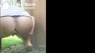 A thick turd in the yard..