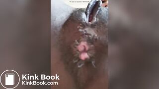 girl ass kissing , farting and big turd shit