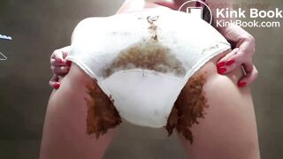 Satin panties filled with poop