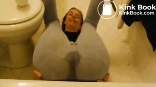 Cute girl messing her pants..