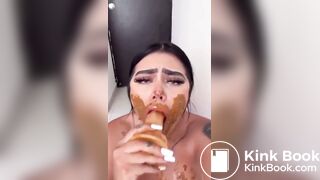 Scat dildo deepthroat