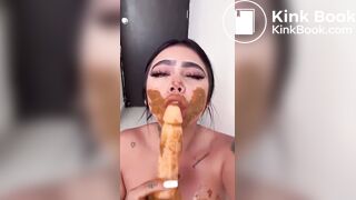 Scat dildo deepthroat
