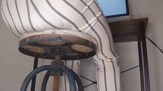 White Striped Pants Poop