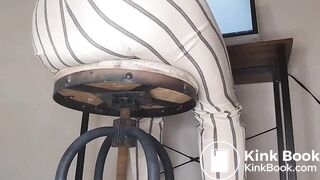 White Striped Pants Poop