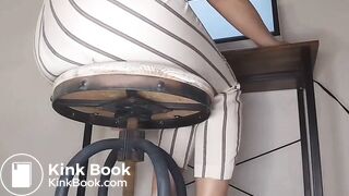 White Striped Pants Poop