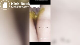 Thick Latina squats and shits