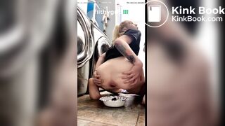 Sexy ass teen bowl shit