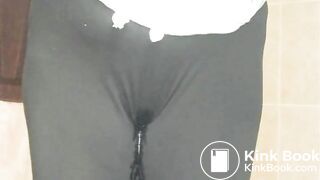 girl wets and messes tights