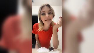 Blonde Teen Plays With Shit