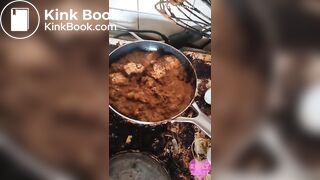 Hot sizzling poop stew fresh from the source