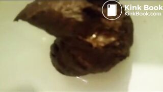 Three poops in sheer black panties