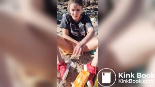 Diaper mess at the beach