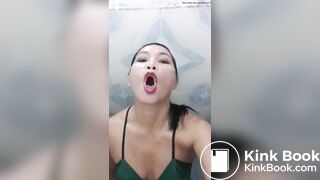 Asian scat queen shit feeding