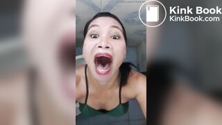 Asian scat queen shit feeding