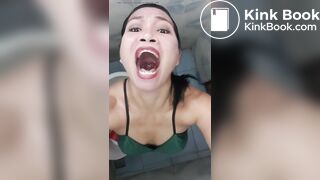 Asian scat queen shit feeding