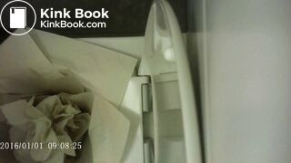 Big fart, piss, grunts and poop. She uses so so much pa