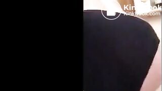 A lady poops her black undies..