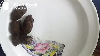 pooping on a plate and feeding it to a slave
