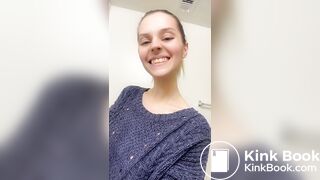 Blonde Teen Cleans Her Dirty Butt Plug