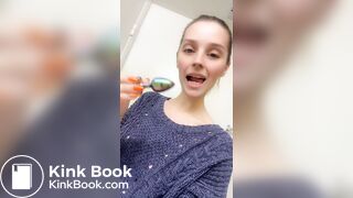 Blonde Teen Cleans Her Dirty Butt Plug