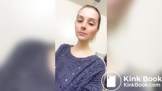 Blonde Teen Cleans Her Dirty Butt Plug