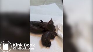 Sexy woman is pooping whispering her breath