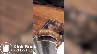 Sexy woman is pooping whispering her breath